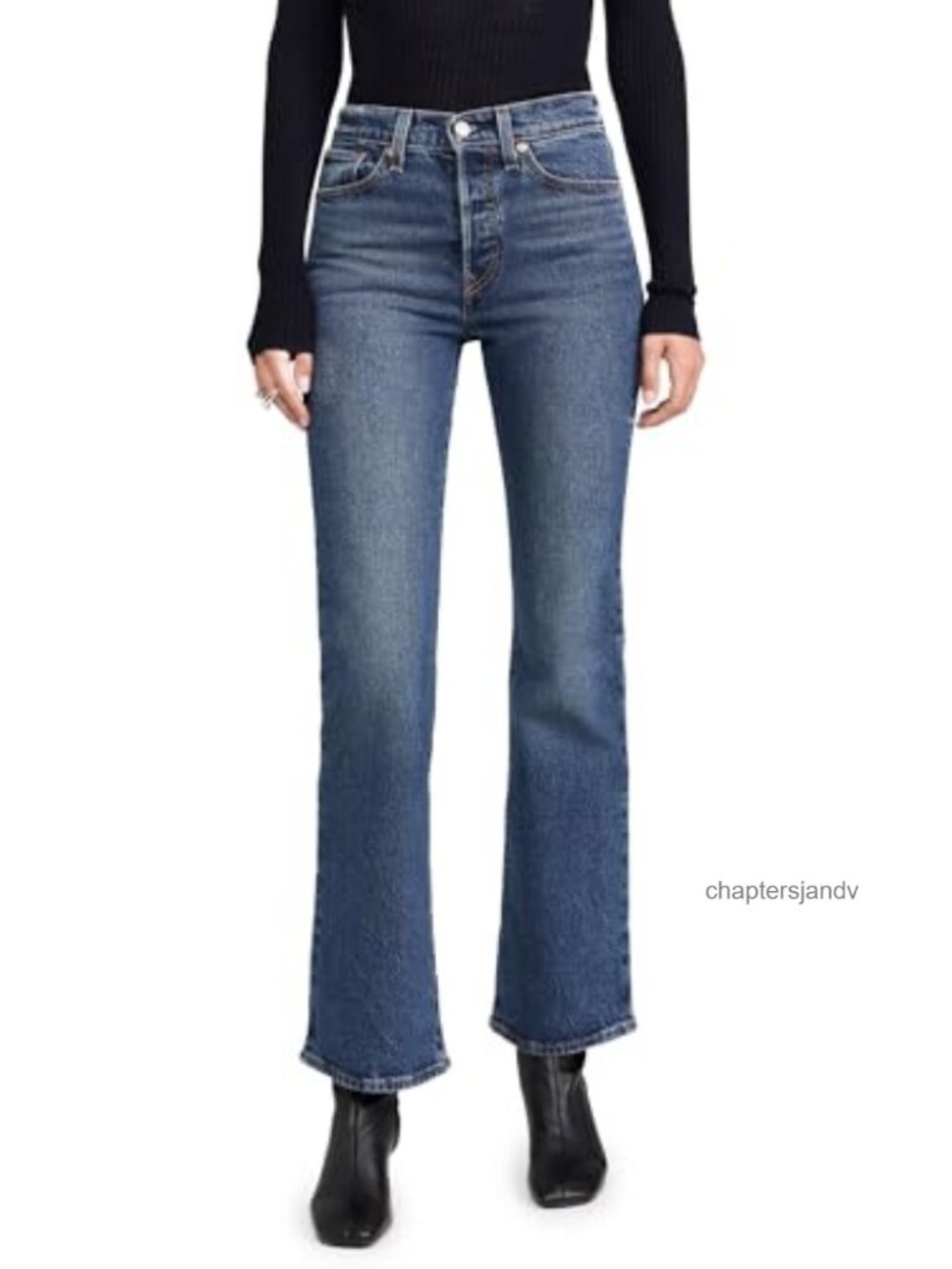 Levi's Wedgie Boot Cut Mid Rise Fitted Jeans Cotton Blend Women's Denim